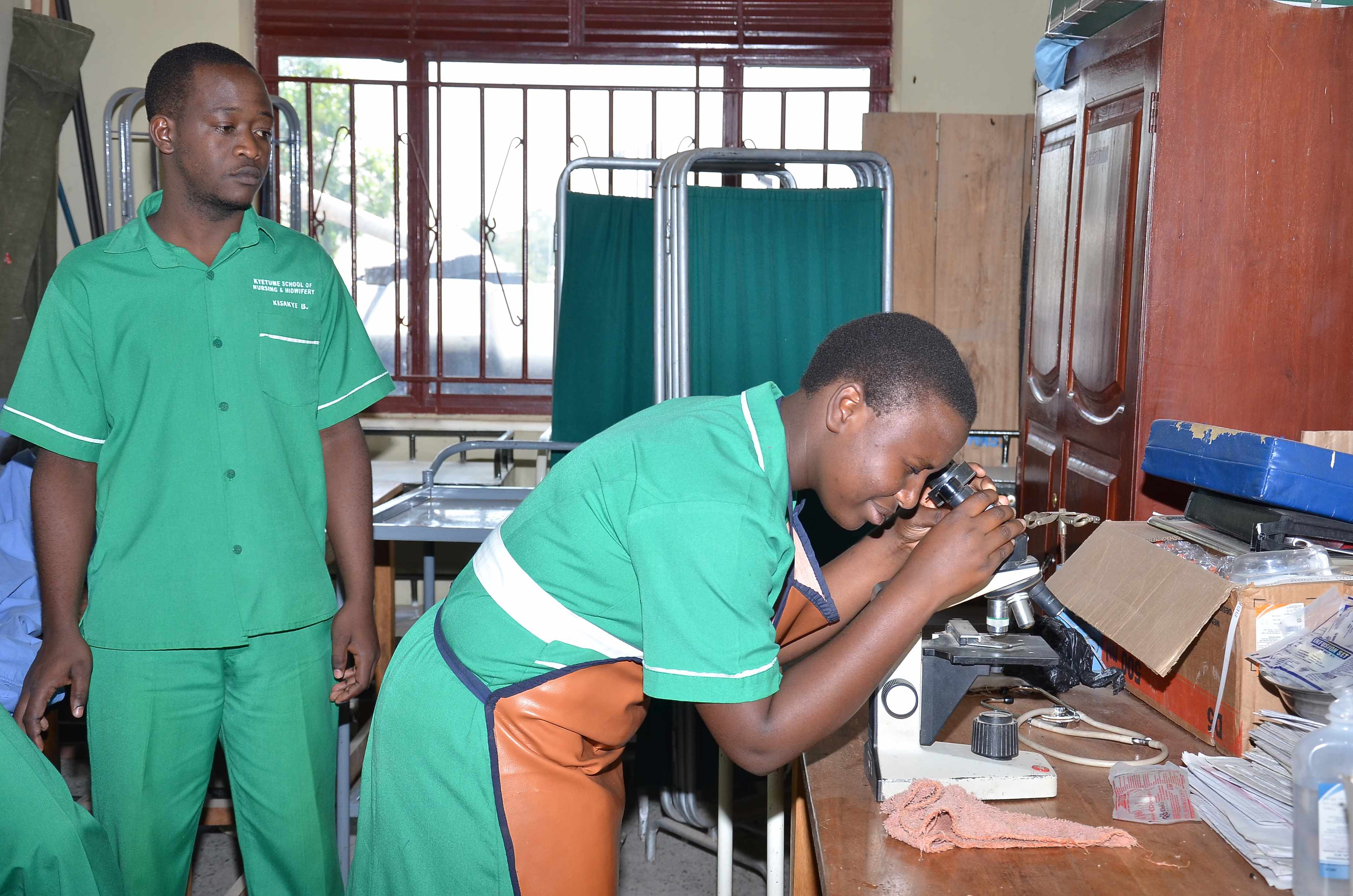 Students participating in a community health outreach